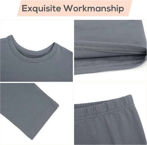Vista 6 de American Trends Conjunto de ropa interior térmica para mujer, ropa interior larga con forro polar, parte superior e inferior, conjuntos térmicos