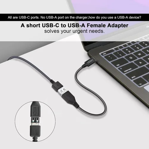 Vista 7 de Soporte ajustable para tabletas portátiles, adaptador USB C a A, garantía de 12 meses