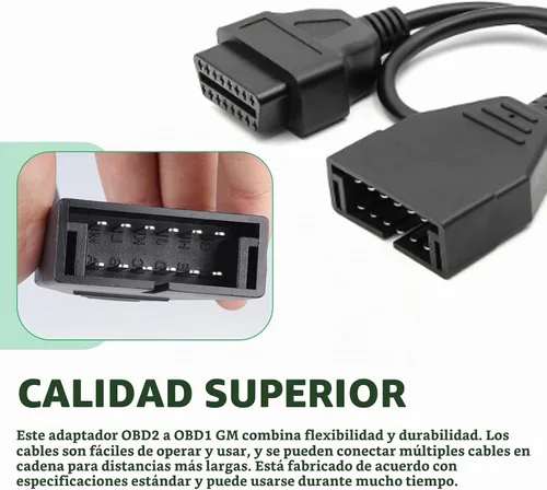 Vista 7 de conector de escáner OBD1, 1 pieza de 12 pines a adaptador de cable OBD1 a OBD2, herramienta de extensión de diagnóstico de 40 cm para lectura