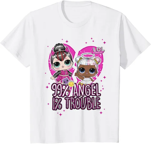 Vista 4 de LOL Surprise Sugar & Spice 99% Angel 1% Trouble Camiseta, Blanco