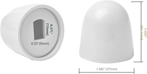 Vista 3 de Tapones para pernos de inodoro, 2 paquetes de tapas de inodoro redondas de plástico universales, con arandelas adicionales para una fácil