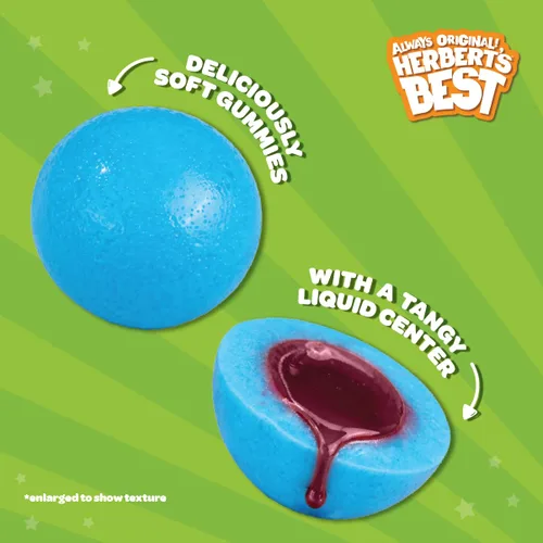 Vista 2 de Herbert's Best Planet Gummi, caramelo de gomita de centro líquido, bolsa de 2.6 onzas Golosinas envueltas individualmente