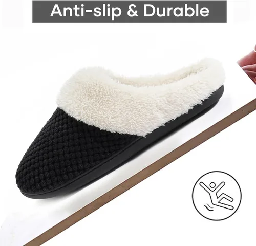 Vista 5 de ULTRAIDEAS Pantuflas de forro polar cómodas para mujer, de espuma viscoelástica, sin cordones, para interiores y exteriores