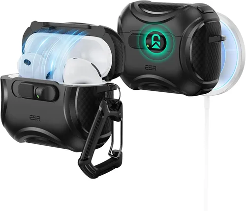 Vista 21 de ESR Funda para AirPods Pro 3 (2025), Compatible con Funda de AirPods Pro de 3ª Generación (Cable USB-C), MagSafe Sin Esfuerzo, Bloqueo a Prueba