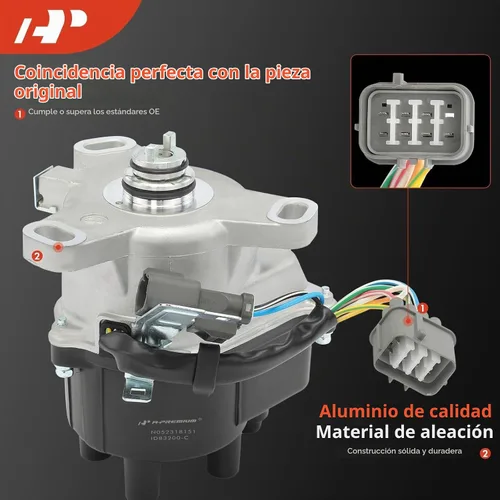 Vista 7 de Distribuidor de encendido A-Premium con módulo, tapa y rotor compatible con Honda Accord 1990-1991 2.2L