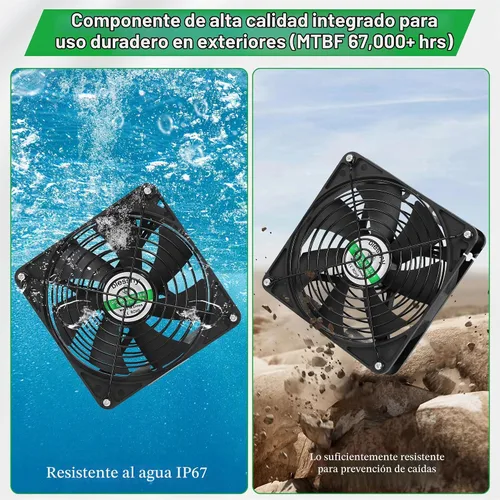 Vista 2 de blessny Kit de ventilador recargable solar de 5.5 pulgadas para aire