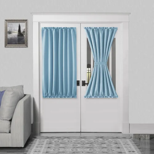 Vista 100 de DWCN Cortinas para Puertas Francesas – Cortinas opacas térmicas con bolsillo para barra para puertas con ventana de cristal, puertas de cocina
