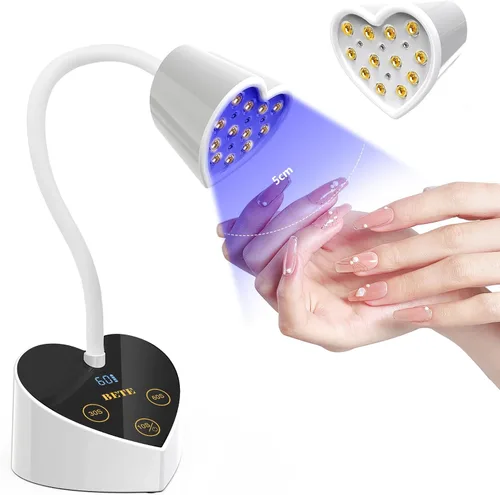 Vista 9 de BETE Mini lámpara de uñas UV, esmalte de uñas de gel de curación flash, lámpara de uñas LED UV plegable de 360° con sensor inteligente, USB portátil