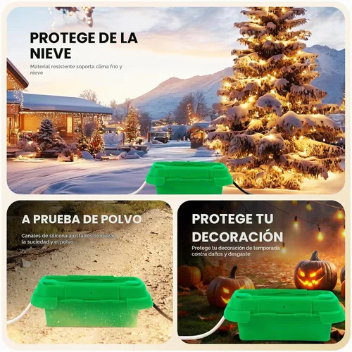 Vista 4 de SOCKiTBOX – La caja de conexión original resistente a la intemperie – Caja de cable de alimentación eléctrica para interiores y exteriores para Verde