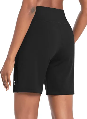 Vista 2 de BALEAF Bermudas de correr de cintura alta con bolsillos para mujer de 7 pulgadas