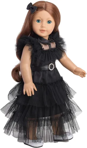 Vista 6 de Ropa de muñeca de 18 pulgadas Vestido de fiesta negro con accesorios de disfraz para muñecas de 18 pulgadas (muñeca NO incluida)