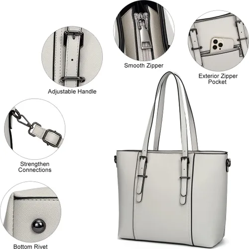 Vista 7 de Bolsas estilo cartera y bolsos estilo tote y de hombro para mujer con asa superior.