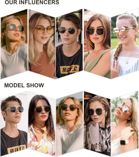 Vista 2 de SOJOS Classic Trendy Square Sunglasses for Women Men Cute Big Frame Gold Shades SJ1137
