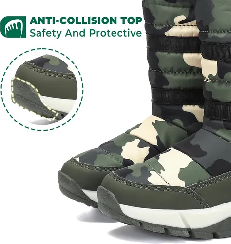 Vista 5 de Mishansha - Botas para la nieve para niño y niña, botas impermeables para el invierno, antideslizantes y cálidas para el clima frío