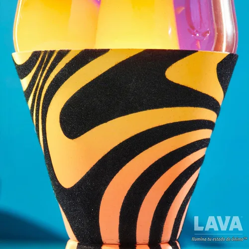 Vista 5 de Lava® Lámpara - Base Groovy Gradient Flocado de 14.5" - La Luz de Movimiento Original - Cera Amarilla y Líquido Morado - Artículo #2015