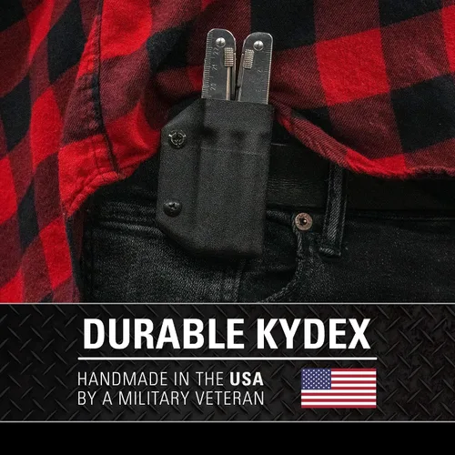 Vista 2 de Clip & Carry Kydex - Funda multiherramienta para Victorinox SWISSTOOL, fabricada en Estados Unidos (multiherramienta no incluida)