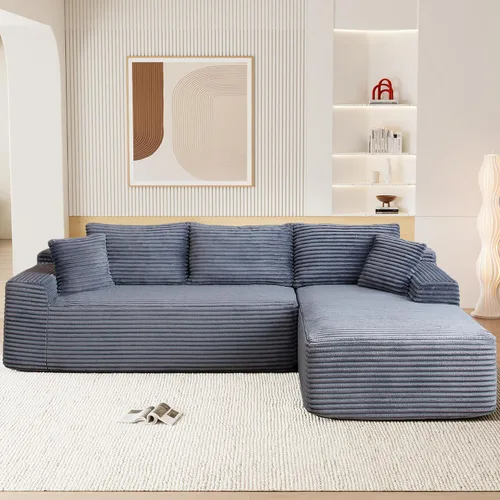 Vista 11 de Sofás seccionales de nube deshuesada de 95 pulgadas para sala de estar, cómodo y esponjoso sofá de espuma viscoelástica en forma de L, sofá modular