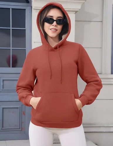 Vista 82 de MAGCOMSEN Sudaderas con capucha para mujer, con forro de sherpa, de vellón, para invierno, cálido, pesado, de algodón, con bolsillo