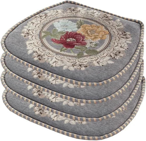 Vista 44 de EORNOW Juego de cojines para silla de comedor con lazos, juego de 1/2/4, almohadillas antideslizantes para silla de comedor con funda extraíble