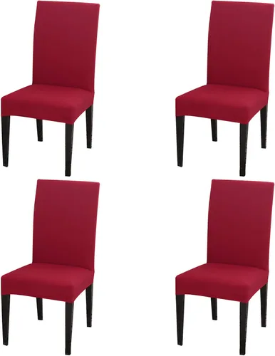 Vista 32 de Dimatic Paquete de 2 fundas elásticas de licra para sillas de comedor, extraíbles y lavables, fundas protectoras para sillas de comedor, cocina