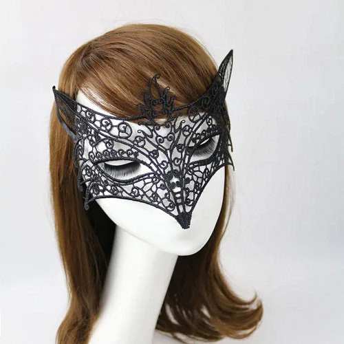 Vista 3 de Máscara de encaje sexy para mujer máscara de baile de máscaras máscara de disfraz de Halloween máscara de cosplay de carnaval