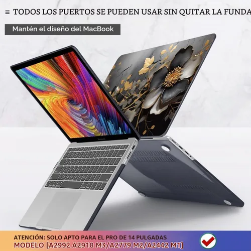 Vista 5 de CISSOOK Funda para MacBook Pro de 14 pulgadas 2025-2021 Release M5 A3434 M4 A3401 A3112 A3185 M3 A2918 A2992 M2 A2779 M1 A2442, carcasa rígida