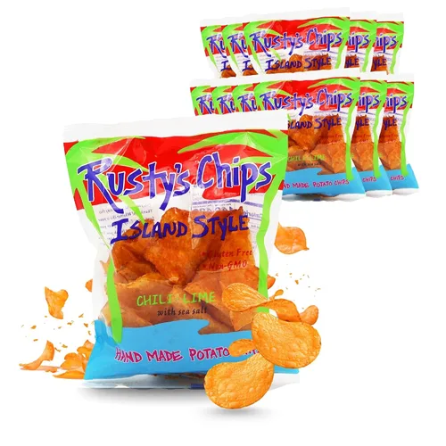 Vista 8 de Rusty's Chips - Chips crujientes y saludables para un bocado rápido - Chips sin gluten, sin conservantes, sin OMG, paquete de aperitivos veganos