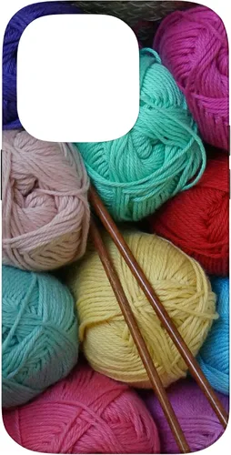 Vista 17 de Knitting and Crochet Colorful Yarn Photo Knitting Needles Case for iPhone 17