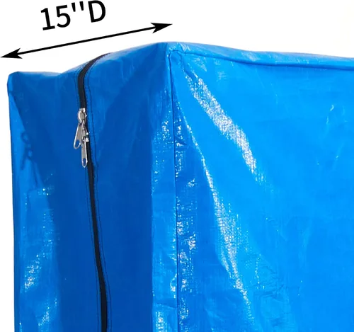 Vista 4 de Bolsa de colchón de tamaño individual para mudanzas, reutilizable, bolsa de almacenamiento de colchón impermeable de lona resistente, bolsa