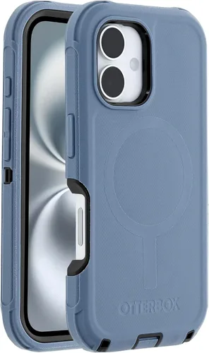 Vista 51 de OtterBox - Funda para iPhone 16, serie Defender, color azul (Baby Blue Jeans)