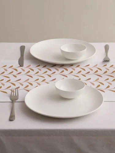 Vista 4 de Yourtablecloth Camino de mesa 100% algodón, decoración elegante para Acción de Gracias, lavable, reutilizable, interior o exterior