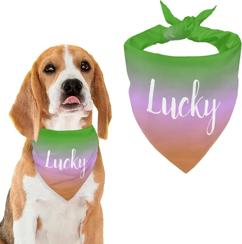 Vista 30 de Bandana personalizada para perro con nombre de poliéster, bandana personalizada para perro, triángulo, bufanda personalizada para mascotas