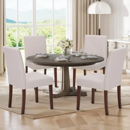 Vista 16 de MALOL Juego de 2 sillas de comedor tapizadas, sillas de comedor de tela, modernas sillas de comedor de madera, sillas auxiliares de cocina, silla