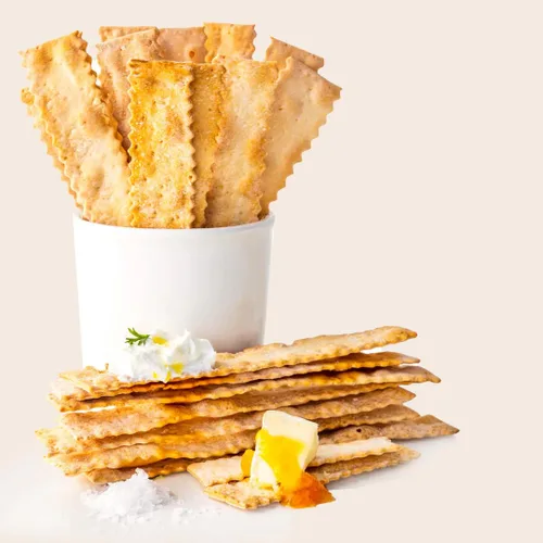 Vista 8 de Rustic Bakery Pan plano de masa madre hecho a mano, aceite de oliva y Sel Gris, galletas de charcutería de sal marina, galletas artesanales