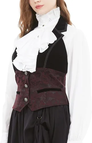 Vista 5 de Chaleco gótico victoriano pirata steampunk vampiro medieval para mujer
