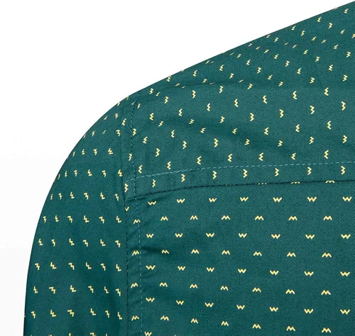 Vista 4 de WULFUL Camisa de vestir casual de manga larga para hombre camisa de algodón con botones ajuste regular