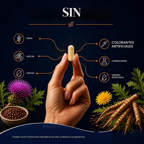 Vista 5 de Vitamatic Cardo mariano con raíz de diente de león - Extracto botánico a base de plantas 50:1 - Cápsulas de hierbas concentradas - Vegetariano, sin