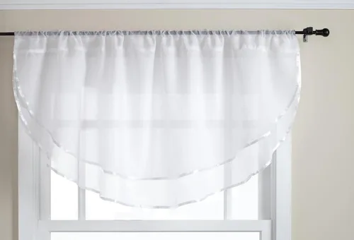 Vista 79 de Stylemaster Elegance Cenefa recta de gasa transparente, 60 x 14 pulgadas, color dorado