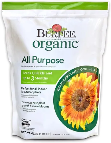Vista 7 de Burpee Alimento Orgánico Granular de Propósito Natural de 4 Libras para Cultivar Plantas Fuertes Bueno para Huerto de Vegetales, Jardín de Flores