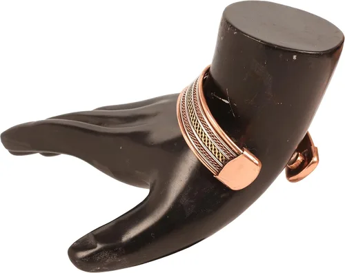 Vista 7 de Pulsera de cobre Touchstone estilo tibetano. Hecha a mano con brazalete de joyería de cobre sólido y calibre alto para mujeres y hombres., No es una