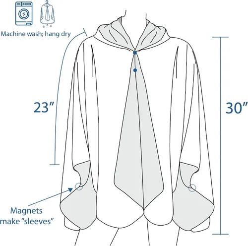Vista 4 de RainCaper Capa de lluvia para mujer impermeable con capucha reversible bellas artes Tiffany Magnolia
