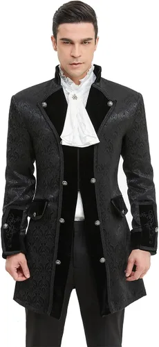 Vista 2 de Chaqueta steampunk gótica victoriana renacentista para hombre