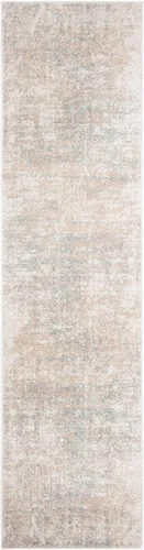 Vista 3 de SAFAVIEH Adirondack Collection - Alfombra de pasillo de 2 pies 1 pulgada x 8 pies, beige y pizarra, diseño abstracto moderno, no desprende pelusa