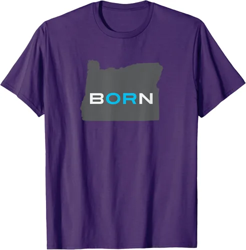 Vista 47 de Nacido en Oregon Camisa – Estado Mapa Born Idea de regalo, Negro