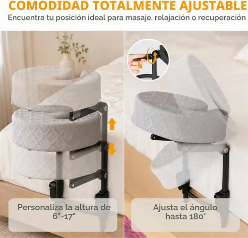 Vista 5 de Massage Headrest for Bed, Adjustable Bed Face Cradle Holder with Armrest