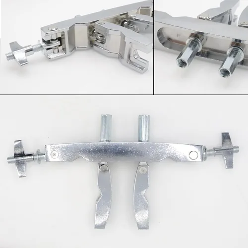 Vista 5 de CashBeat Abrazadera múltiple ajustable, soporte de montaje de platillos de acero inoxidable plateado Quick Release Drum Cymbal Stand Clamp with