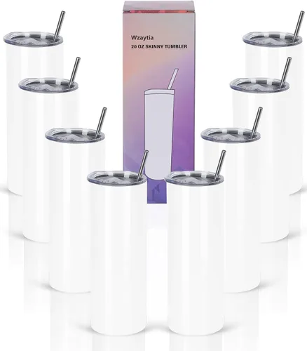 Vista 14 de Paquete de 4 vasos delgados de 20 onzas, juego de vasos delgados de acero inoxidable en caja de regalo individual, 20 onzas de capacidad, vaso