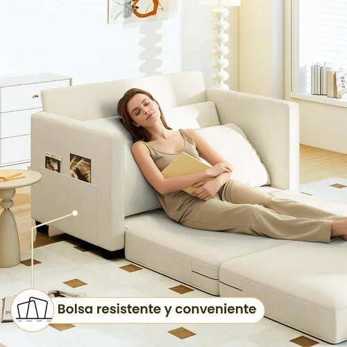 Vista 7 de Myroyalsit - Sofá cama convertible de 51 pulgadas, sofá cama plegable 2 en 1, sofá biplaza para espacios pequeños, con 2 cojines, para apartamento