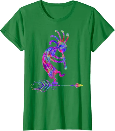 Vista 44 de Native American Kokopelli With Feather 2 - Camiseta Fan Fun, Negro, S