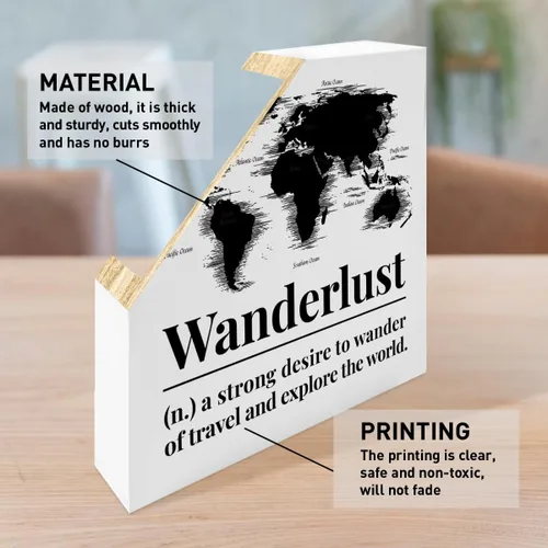 Vista 6 de Regalos para amantes de la aventura de viaje para mujeres y hombres, regalos para viajeros aventureros, decoración de aventura de viaje